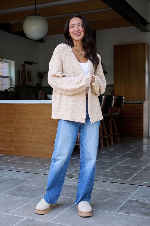 Desert Rose Popcorn Textured Open Front Cardigan - Image 4