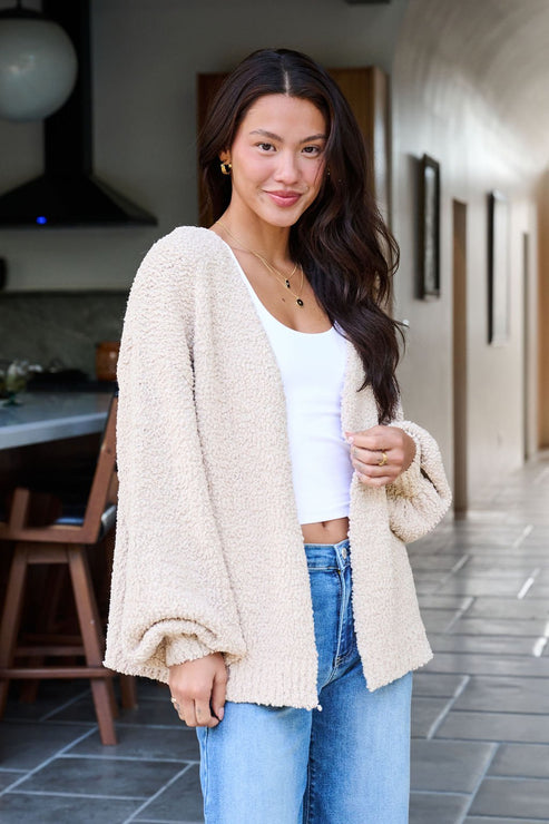 Desert Rose Popcorn Textured Open Front Cardigan - Image 3
