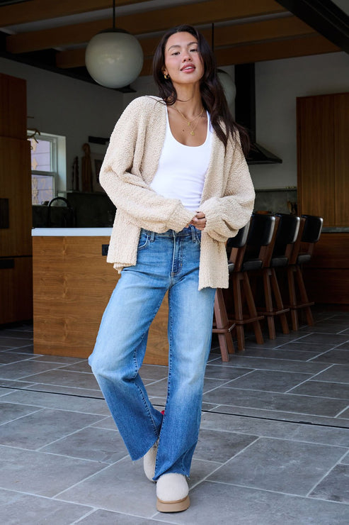 Desert Rose Popcorn Textured Open Front Cardigan - Image 2